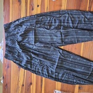 Lotus & Luna Akha Tribal Harem Pants Black Sz S